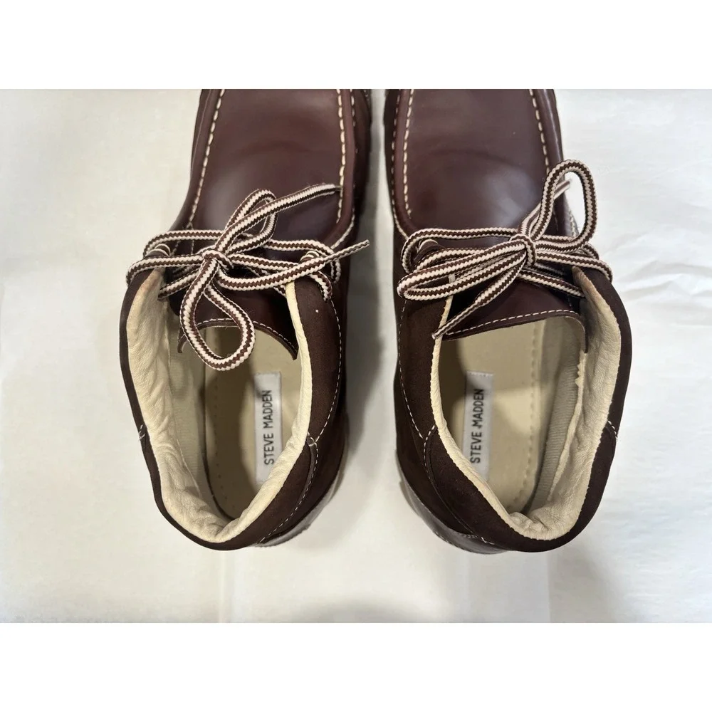 Steve Madden Leather Chukka Boots Brown Lace Casual Mens Size 12
